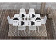 JARDILINE - Table de jardin rectangulaire en aluminium blanc Corfou - 6 places - Jardiline - vignette