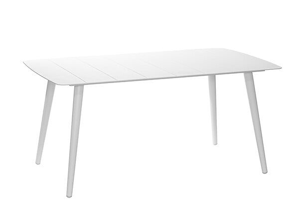 JARDILINE - Table de jardin rectangulaire en aluminium blanc Corfou - 6 places - Jardiline - large
