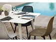 JARDILINE - Table de jardin rectangulaire en aluminium blanc Corfou - 6 places - Jardiline - vignette