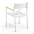OVIALA - Fauteuil de jardin en aluminium et bois blanc  - Leeds - vignette