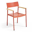 OVIALA - Fauteuil de jardin en aluminium et bois terracotta  - Leeds - vignette