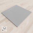 SANIVERRE - BAYA Receveur de douche 80 x 80 cm Gris extra-plat aspect pierre + bonde incluse - vignette