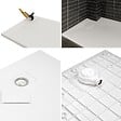 SANIVERRE - BAYA Receveur de douche 70 x 160 cm Blanc extra-plat aspect pierre + bonde incluse - vignette