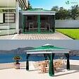 VOUNOT - Tonnelle de jardin exterieure pliable avec moustiquaire Pop up 3.6x3.6m vert - vignette