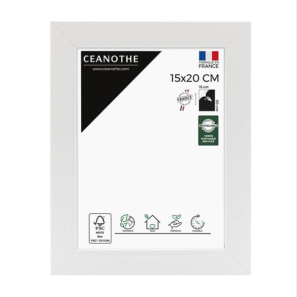 CEANOTHE - Cadre 15X20 Eternel blanc - large