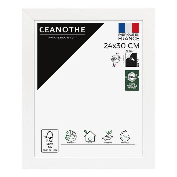 CEANOTHE - Cadre 24X30 Eternel blanc - large