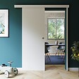 COULICOOL - Porte Coulissante avec Rail + Serrure - Prépeinte Plane 73 cm - vignette