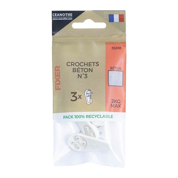 CEANOTHE - Sachet 3 crochets beton n°3 - large
