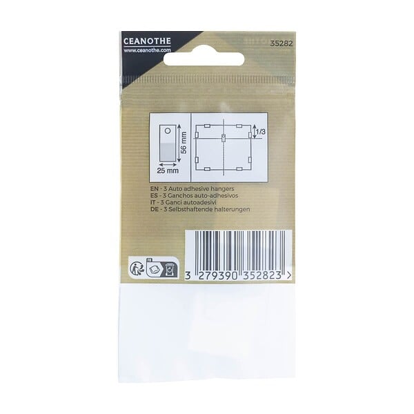 CEANOTHE - Sachet 3 attaches auto-adhesive - large