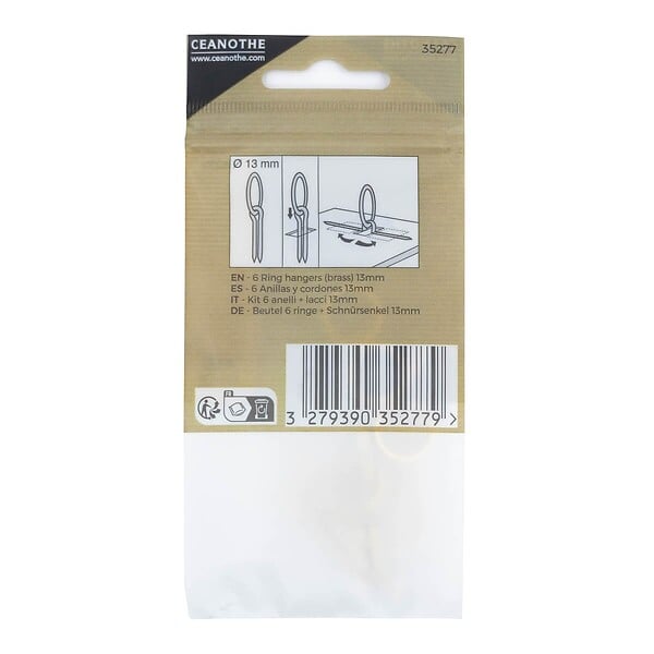 CEANOTHE - Sachet 6 anneaux+lacets 13 mm - large