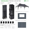 VOUNOT - Tonnelle de jardin 3x6m Pliable Barnum avec 6 parois amovibles Gris - vignette