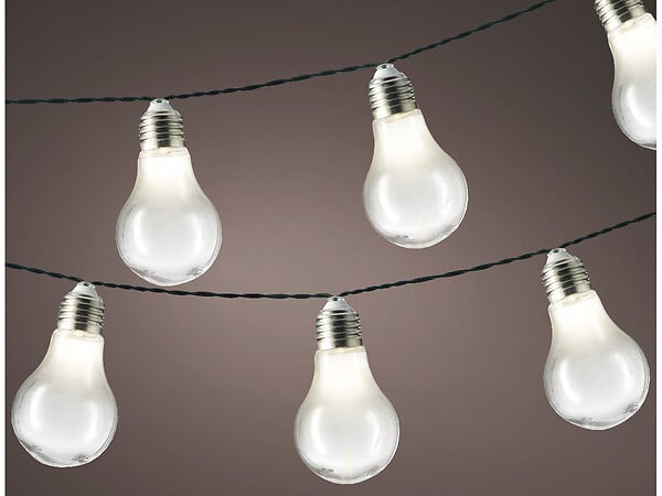 JARDIDECO - Guirlande lumineuse solaire 10 ampoules Led Blanc chaud - large