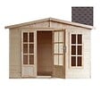 TIMBELA - Abri de jardin en bois 6 m2 - avec des bardeaux bitumineux - M334FB+H334FBBROWN - vignette