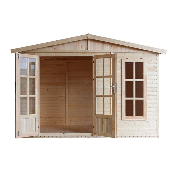 TIMBELA - Abri de jardin en bois 6 m2 - avec des bardeaux bitumineux - M334FB+H334FBBROWN - large
