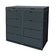 ATOLE - Cache poubelle extérieur double en acier galvanisé - Abri poubelle pour 2 conteneurs 240 Litres – Gris Anthracite RAL7016 - vignette
