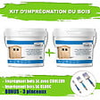 TIMBELA - Lot de produits de protection pour la peinture des maisons en bois – 5 l de blanc + 5 l de gris - Pour une surface extérieure en bois de 28 à 36 m2 - vignette
