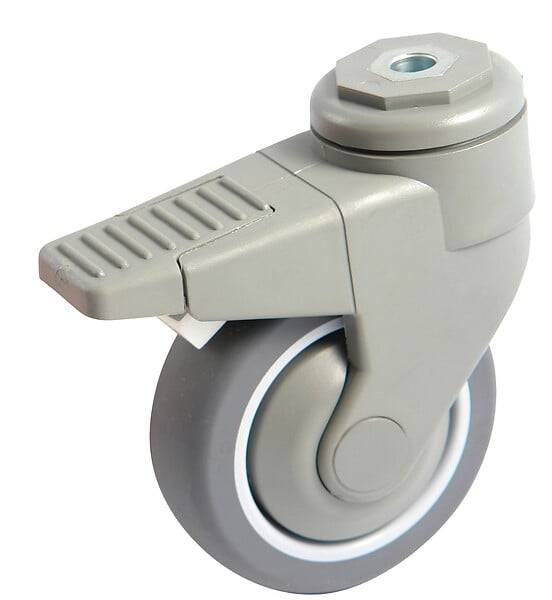 AVL - Roulette polyamide caoutchouc gris 125mm à  oeil pivotante avec frein - AVL - 590893DR - large