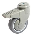 AVL - Roulette polyamide caoutchouc gris 125mm à  oeil pivotante avec frein - AVL - 590893DR - vignette