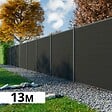 DECKLINEA - Kit Clôture Bois Composite Anthracite 13x1,8m RIO - Poteaux en Aluminium Gris - Brise Vue - Palissade - vignette