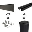 DECKLINEA - Kit Clôture Bois Composite Anthracite 11x1,8m RIO - Poteaux en Aluminium Noir - Brise Vue - Palissade - vignette