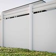 MON MARCHE DECO - Kit Clôture PRO PVC Blanc H. 180 cm x L. 11.30 m - 2 Lisses claire-voie + 7 Soubassements - vignette