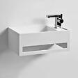 THALASSOR - EASY 50 GAUCHE - Lave-mains suspendu en Solid Surface 50 x 30 x 20(h) cm - vignette