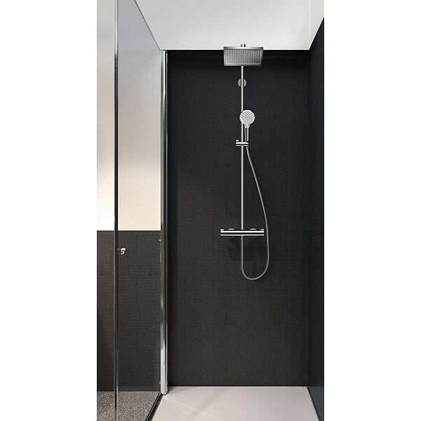 HANSGROHE - Colonne de douche Crometta E 240 EcoSmart Chrome HANSGROHE 27281000 avec mitigeur thermostatique - large
