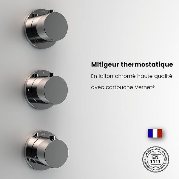THALASSOR - Cabine douche hydromassante 120 x 80 SILVER Blanc rectangulaire gauche (accès angle) - large