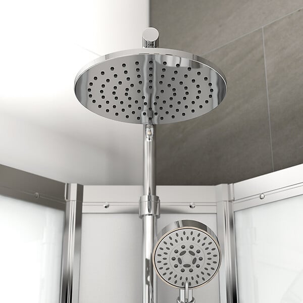 THALASSOR - Cabine douche 140 x 90 SILVER Blanc rectangulaire droite - large