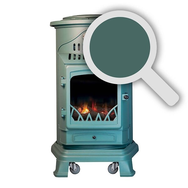 UNIVERSAL - Poele à gaz 3,4 KW Vert Fonte véritable Effet poêle à bois + Tuyau gaz + détendeur butane Provence UNIVERSAL - large