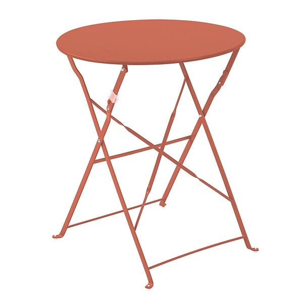 OVIALA - Table de terrasse ronde pliante et 2 chaises pliantes terracotta - Annecy - large