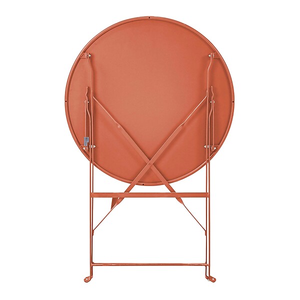 OVIALA - Table de terrasse ronde pliante et 2 chaises pliantes terracotta - Annecy - large