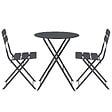 OVIALA - Table de terrasse ronde pliante et 2 chaises pliantes anthracite - Annecy - vignette