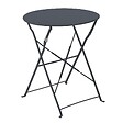 OVIALA - Table de terrasse ronde pliante et 2 chaises pliantes anthracite - Annecy - vignette