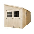 TIMBELA - Abri de Jardin en Bois Naturel (avec paroi latérale) PLUS LES PLANCHERS IMPRÉGNÉ - H244xl218xL514 cm/10 m2 - M341A+M341G - vignette