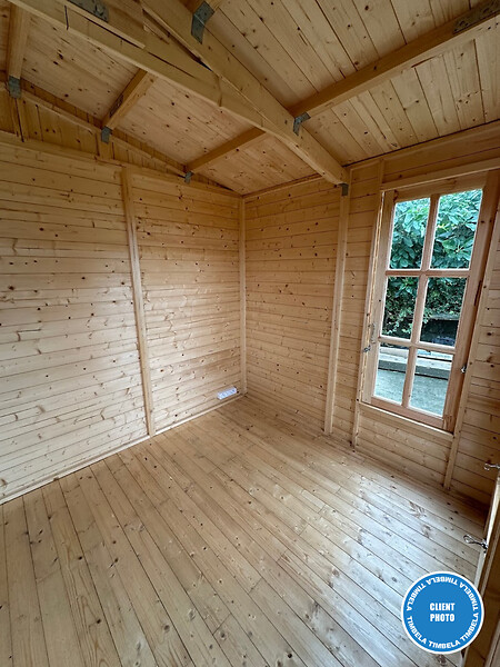 TIMBELA - Abri de jardin en bois 6 m2 - avec des bardeaux bitumineux - M334FB+H334FBGREY - large