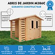 TIMBELA - TIMBELA M386C Abri de jardin en bois et range bûches extérieur I206xL272xH218 cm/ 3,53+0,94 m2 - vignette