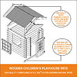 TIMBELA - Timbela M570M-1 Maison en bois pour enfants - Toit bleu - 111x113xH121cm / 0.9 m2 - SANS PLANCHER - vignette