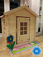TIMBELA - Timbela M570M-1 Maison en bois pour enfants - Toit bleu - 111x113xH121cm / 0.9 m2 - SANS PLANCHER - vignette