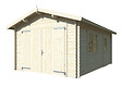WHITE WOOD - Garage Prague en bois ép.28 mm avec porte en bois - White Wood - 15,9 m² - vignette