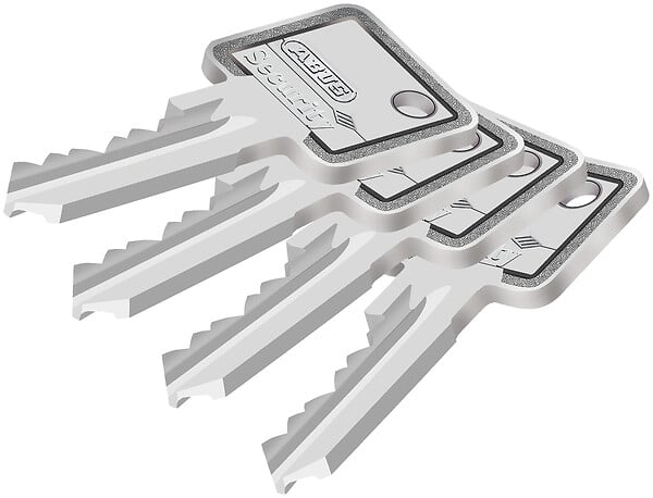 ABUS - Verrou Styl Bouton/Cylindre 45mm alu brossé + Cales - large