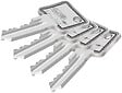 ABUS - Verrou Styl Bouton/Cylindre 45mm alu brossé + Cales - vignette