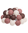 ATMOSPHERA - Guirlande décorative lumineuse 20 LED Boules en Coton D 6 x L 435 cm - Multicolore - vignette