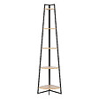 5 FIVE SIMPLY SMART - Meuble Étagère d'angle 5 niveaux Effet bois naturel et Métal noir H 180 cm - vignette
