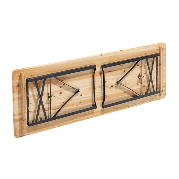 OVIALA - Ensemble Brasserie Table et bancs bois 180 cm - Lot de 10 - Munich - large