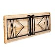OVIALA - Ensemble brasserie table et 2 bancs pliants en bois 180 cm - Munich - vignette