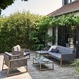 OVIALA - Salon de jardin 5 places en aluminium gris - Nacala - vignette