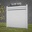MON MARCHE DECO - Kit Clôture SLIM PVC Blanc H. 180 cm x L. 11.10 m - 2 Lisses claire-voie + 7 Soubassements - vignette