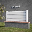 MON MARCHE DECO - Kit Clôture PRO PVC Blanc H. 90 cm x L. 5.70 m - 7 Lisses claire-voie - vignette