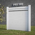 MON MARCHE DECO - Kit Clôture PRO PVC Blanc H. 180 cm x L. 11.30 m - 2 Lisses claire-voie + 7 Soubassements - vignette